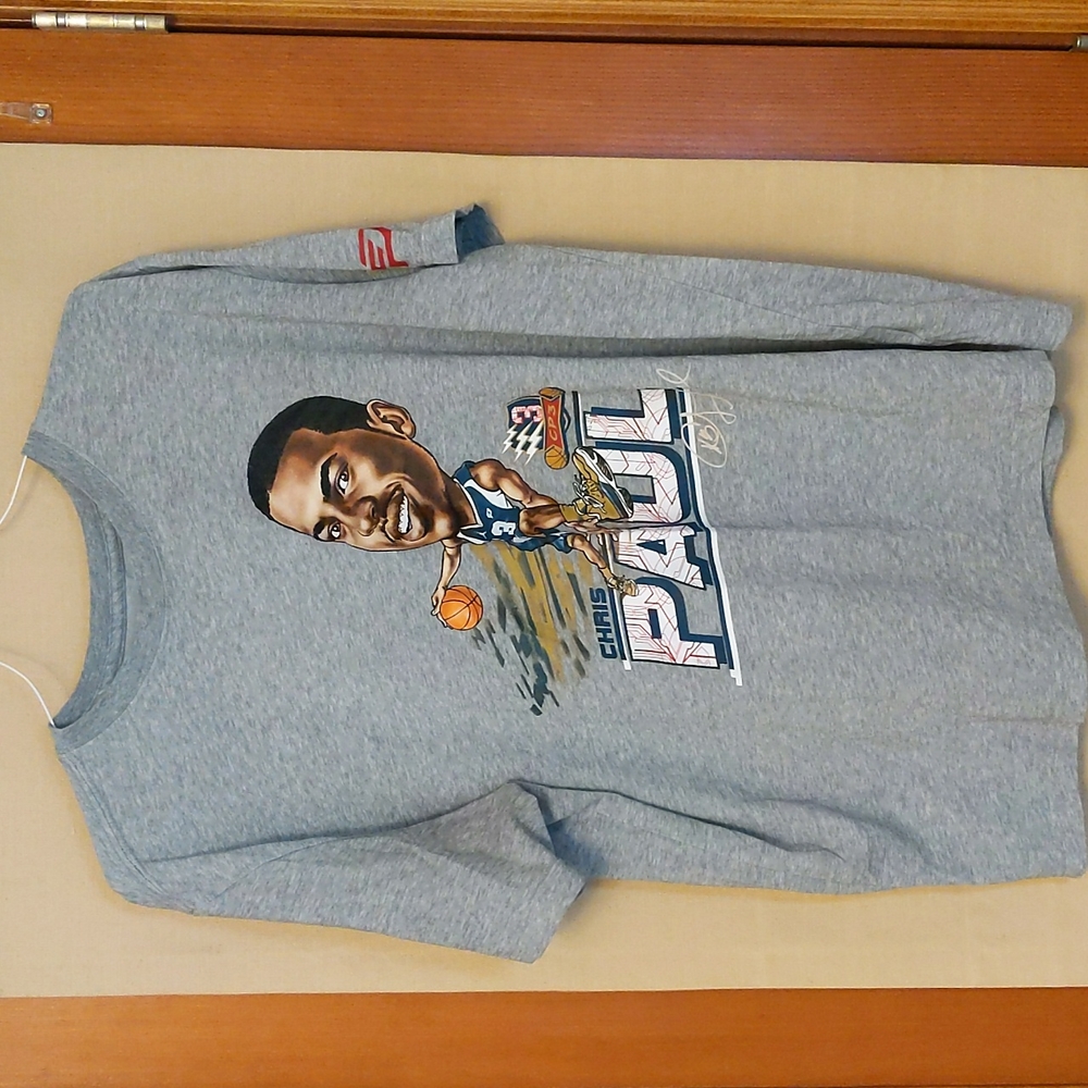 Nike Dri Fit Chris Paul 3 CP3 Copy Signature Gray Graphic T-Shirt Size XL